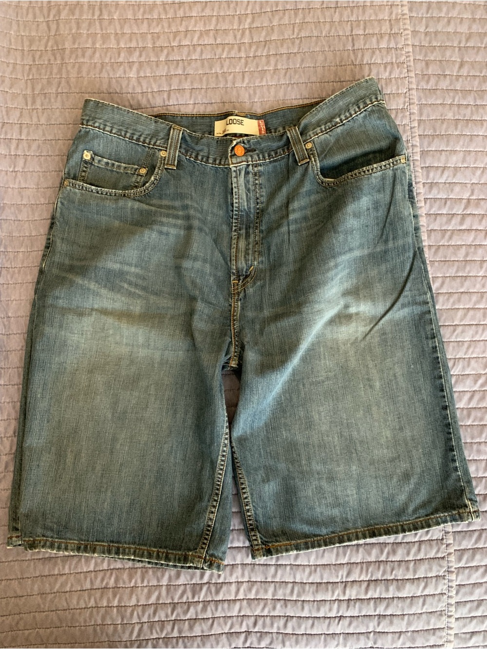 Loose Fit Men's Denim Shorts in Light Blue by LO?SE